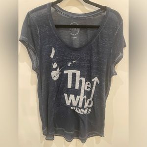 The WHO lucky brand long  T-shirt semi sheer blue